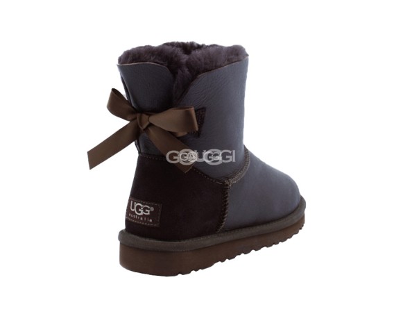 Mini Bailey Bow Metallic Chocolate