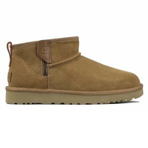 Ugg Mens Classic Ultra Mini Zip Boot Chestnut