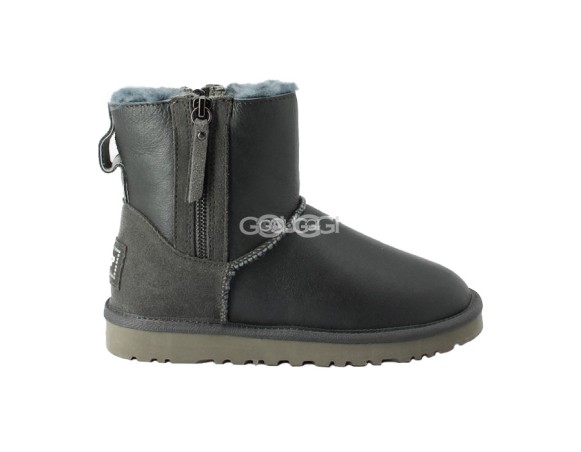 Mini Double ZIP Metallic Grey