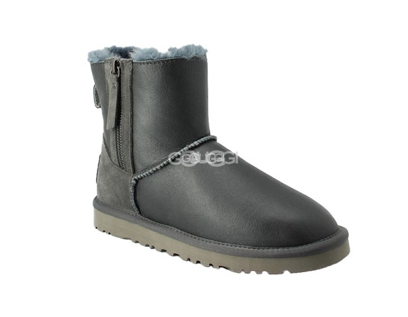 Mini Double ZIP Metallic Grey