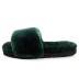 Fluff Slide Slippers Dark Green