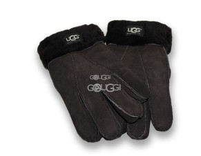 Меховые перчатки мужские Suede Black-1